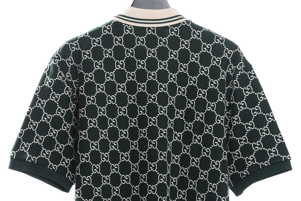 Gucci full pattern double G embroidery jacquard POLO shirt TSK7