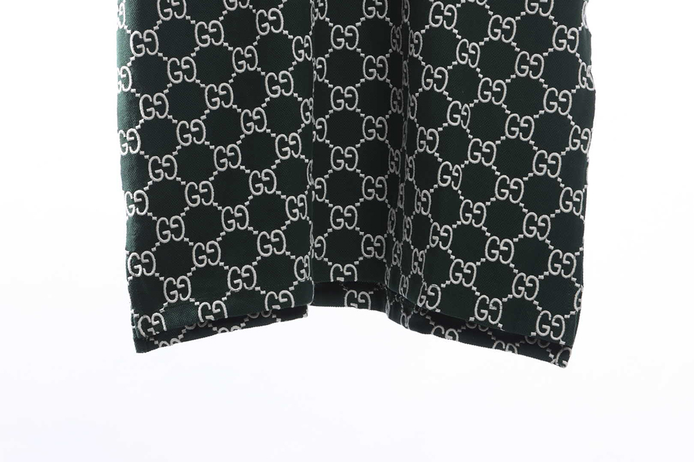 Gucci full pattern double G embroidery jacquard POLO shirt TSK7