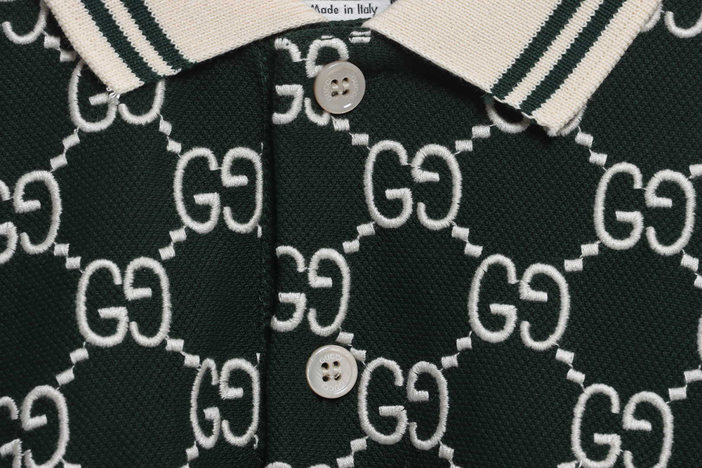 Gucci full pattern double G embroidery jacquard POLO shirt TSK7