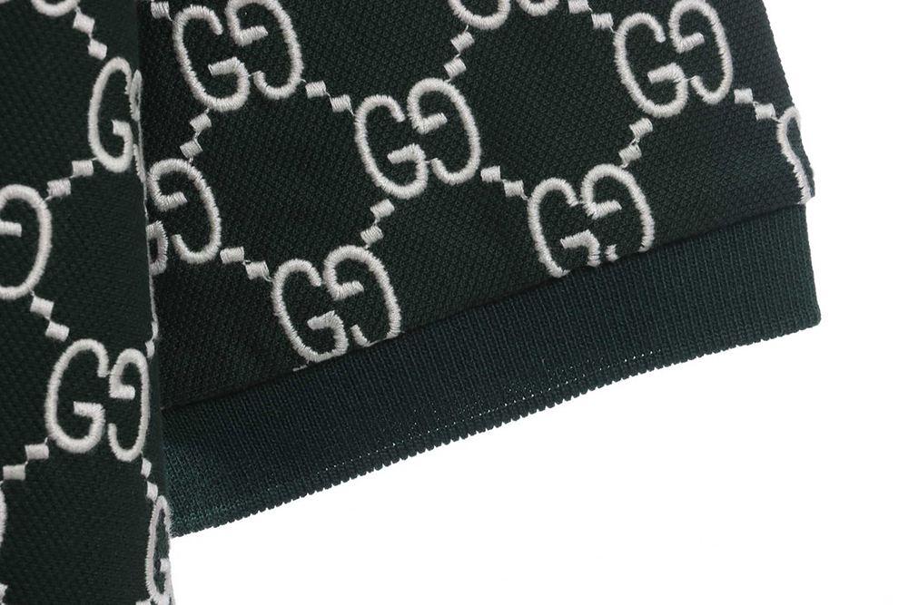 Gucci full pattern double G embroidery jacquard POLO shirt TSK7