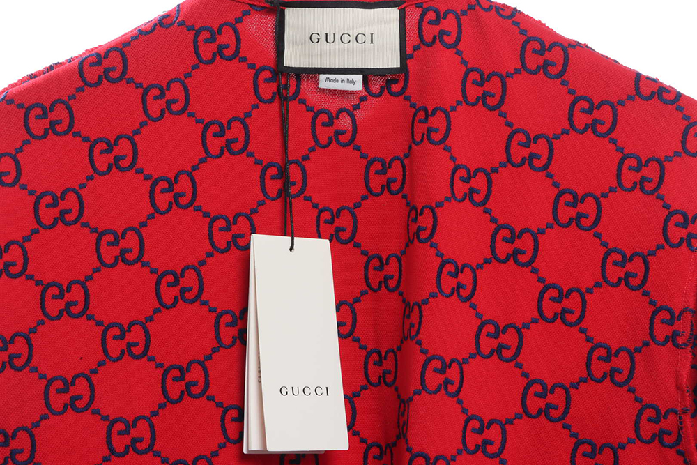 Gucci Full Pattern Double G Embroidered Jacquard POLO Shirt TSK8