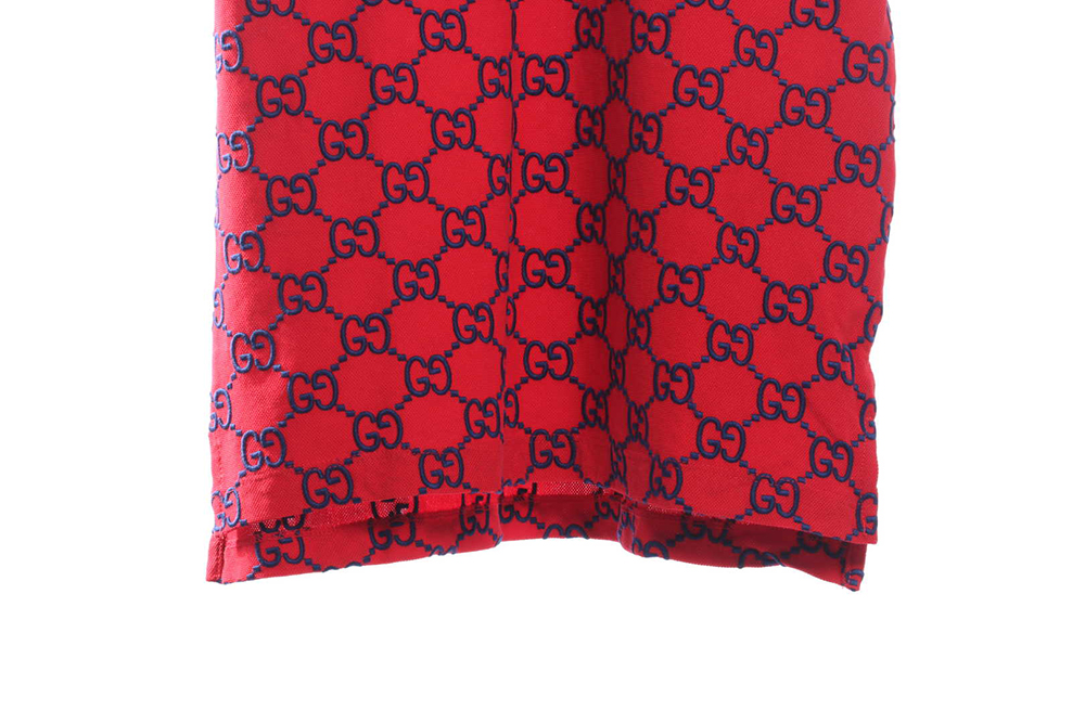 Gucci Full Pattern Double G Embroidered Jacquard POLO Shirt TSK8