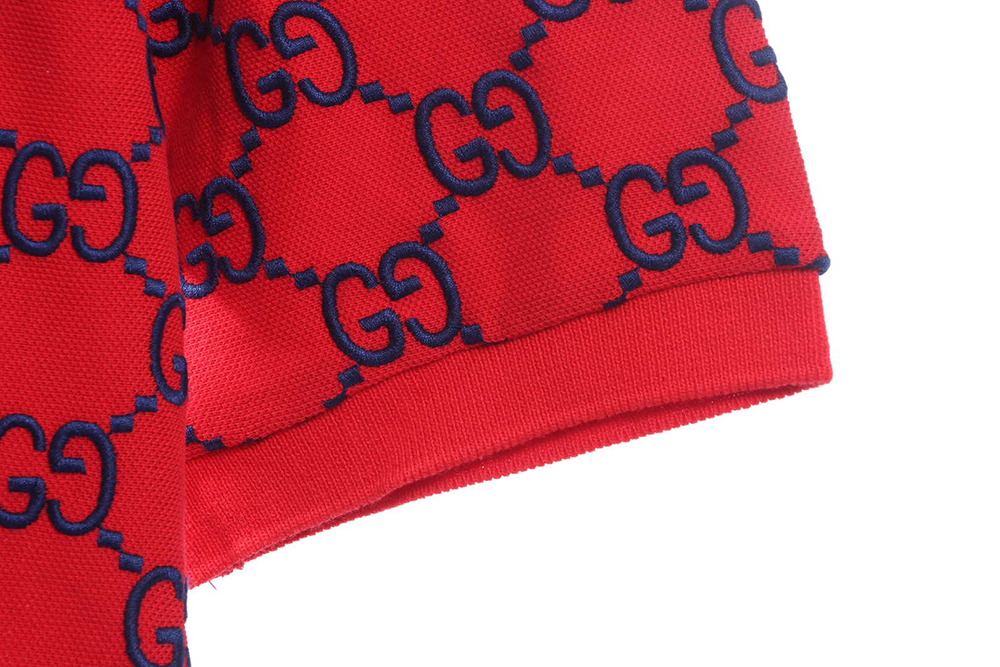 Gucci Full Pattern Double G Embroidered Jacquard POLO Shirt TSK8