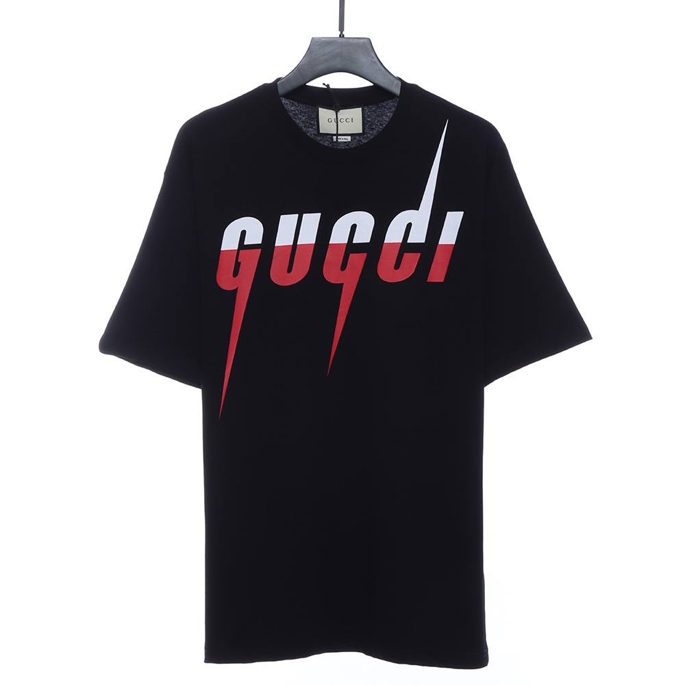 Gucci Color Block Lightning Print Short Sleeve