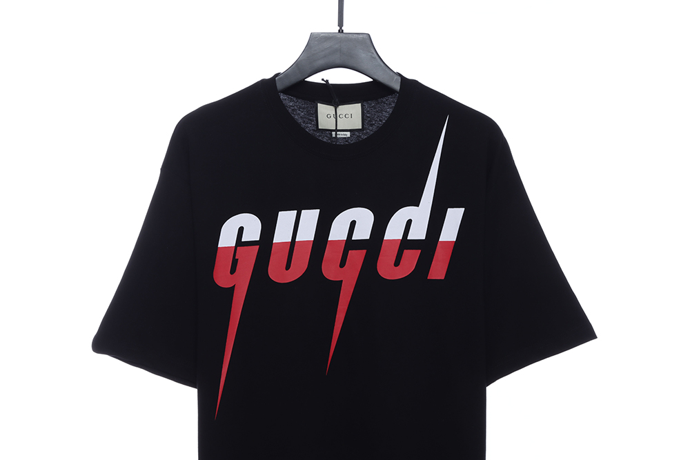 Gucci Color Block Lightning Print Short Sleeve