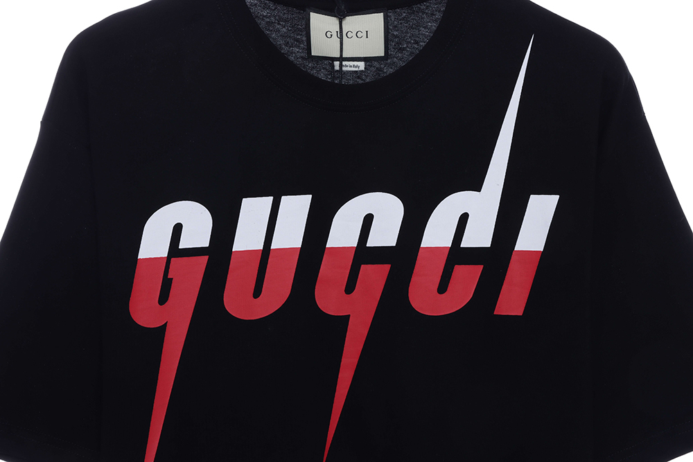 Gucci Color Block Lightning Print Short Sleeve