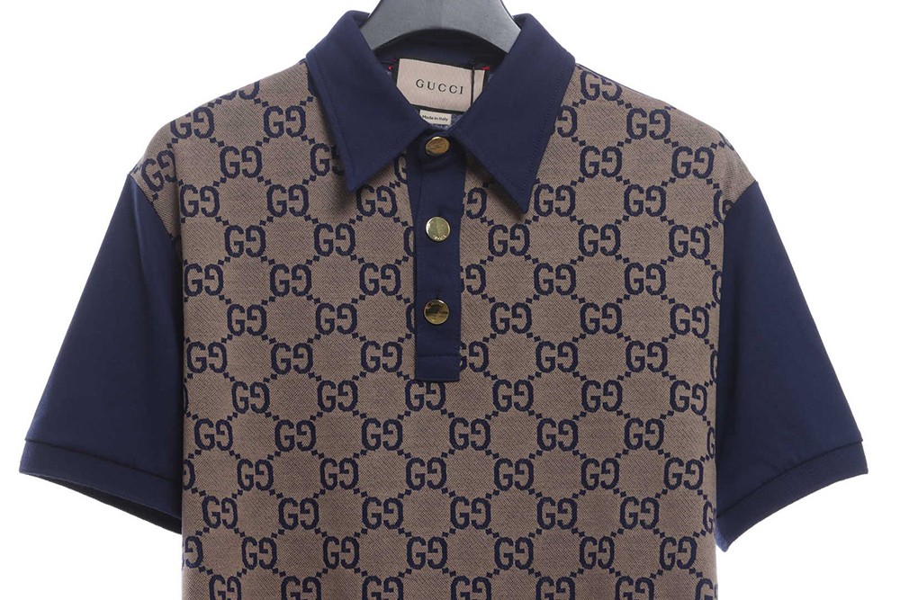 Gucci silk jacquard stitching POLO