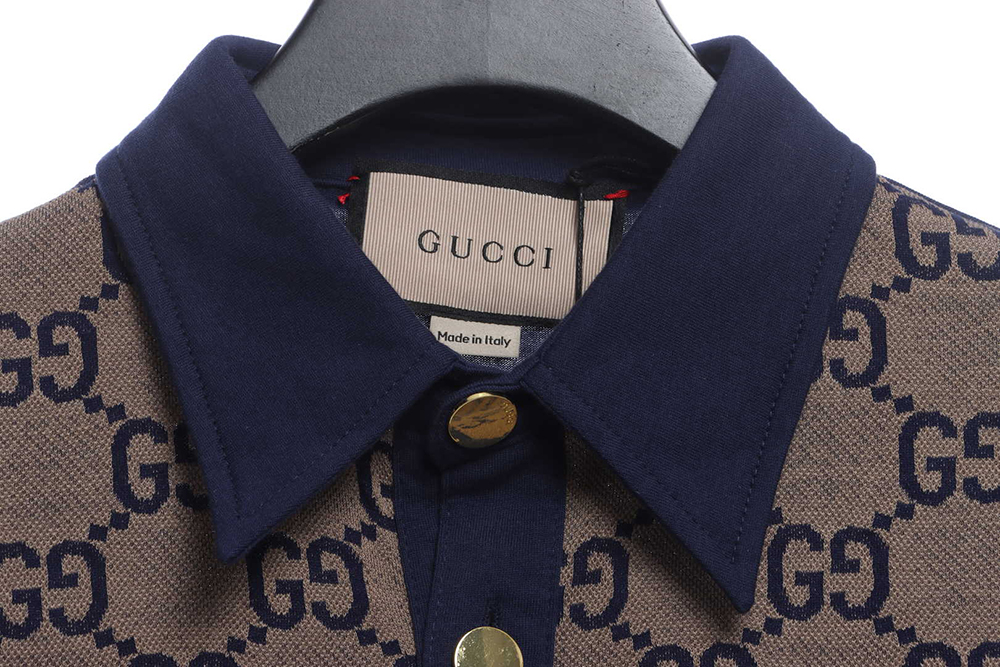 Gucci silk jacquard stitching POLO