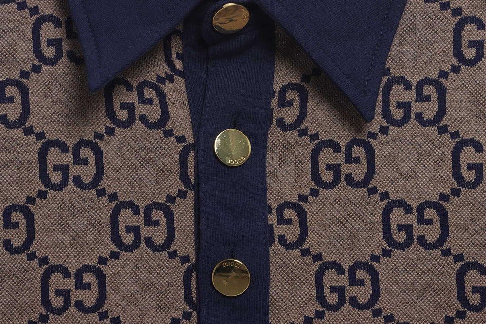 Gucci silk jacquard stitching POLO