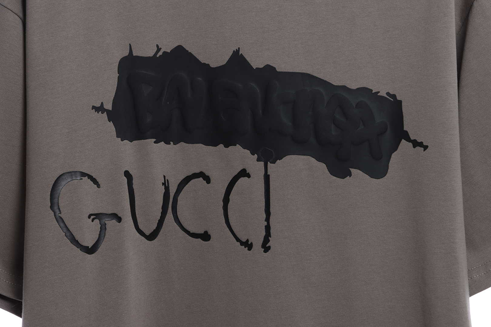 GUCCI joint Balenciaga paint printing short sleeve TSK1