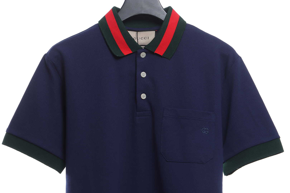 Gucci neckline red and green ribbed POLO TSK2