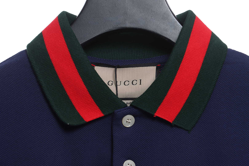 Gucci neckline red and green ribbed POLO TSK2