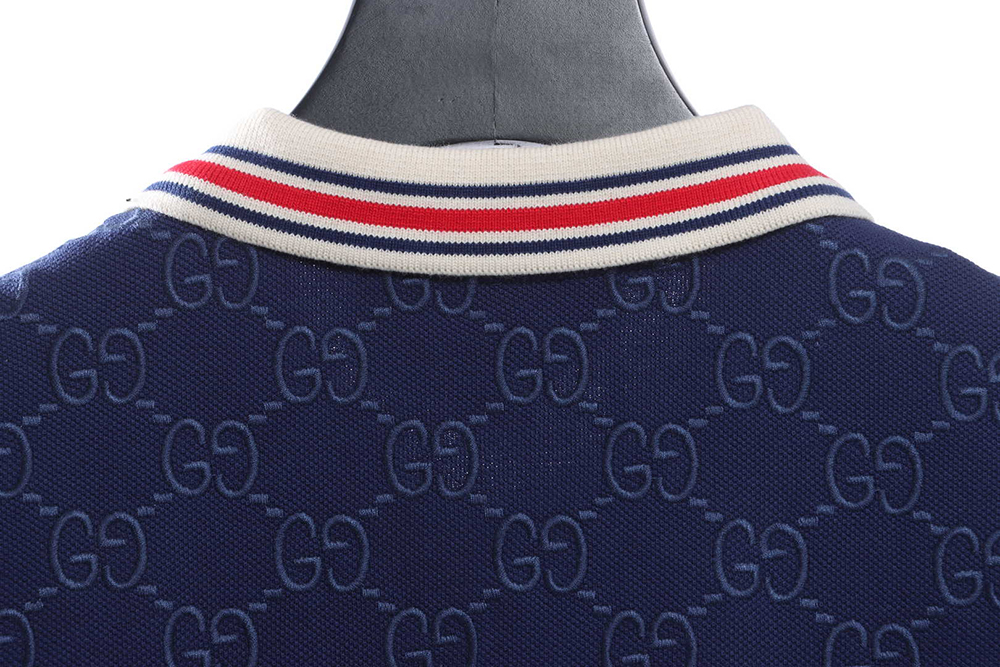 Gucci full pattern double G embroidery jacquard POLO shirt TSK1