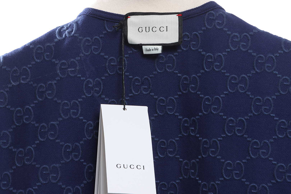 Gucci full pattern double G embroidery jacquard POLO shirt TSK1