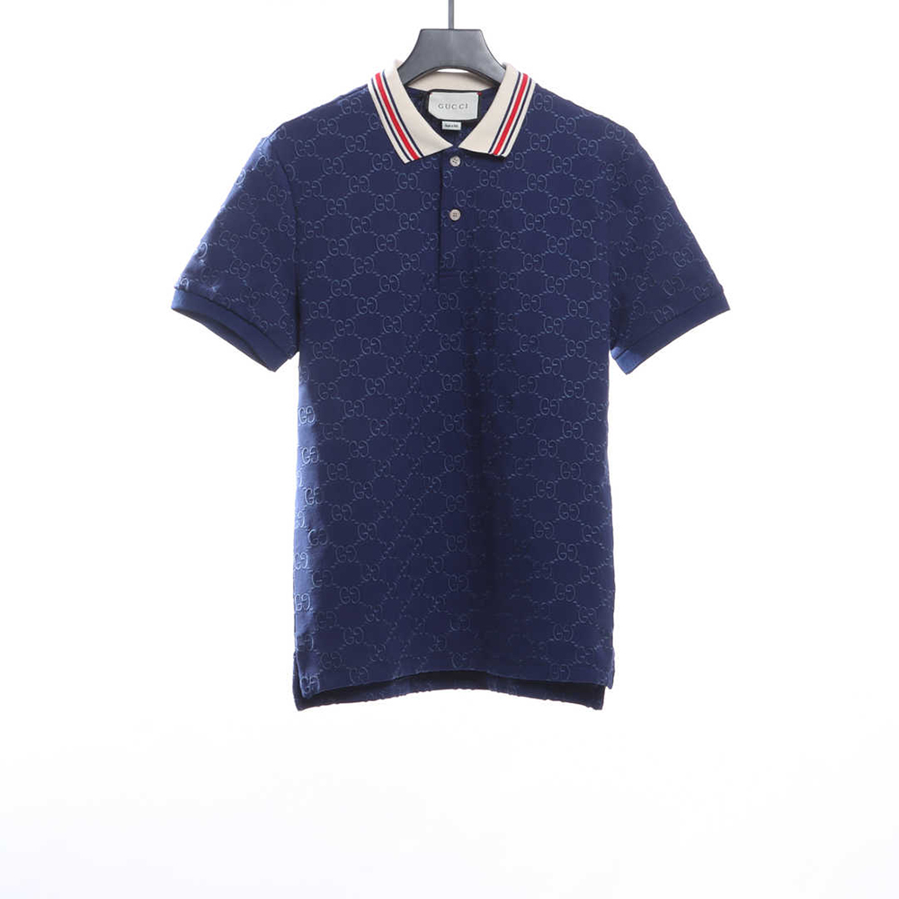 Gucci full pattern double G embroidery jacquard POLO shirt TSK1