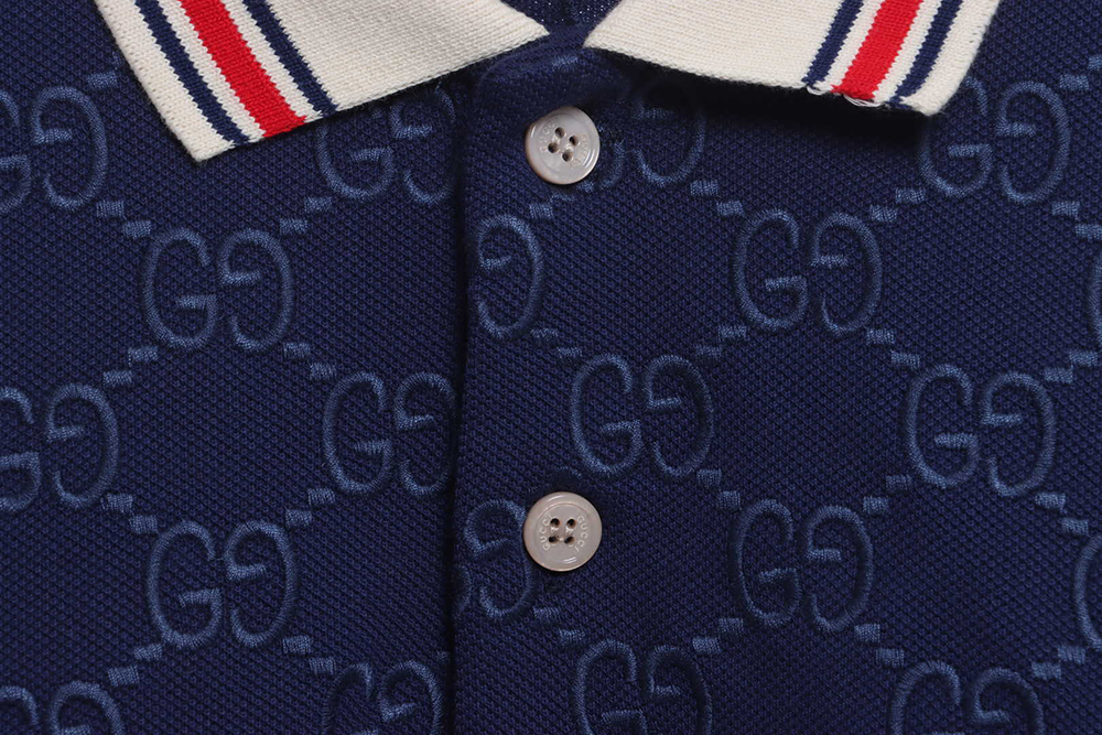 Gucci full pattern double G embroidery jacquard POLO shirt TSK1