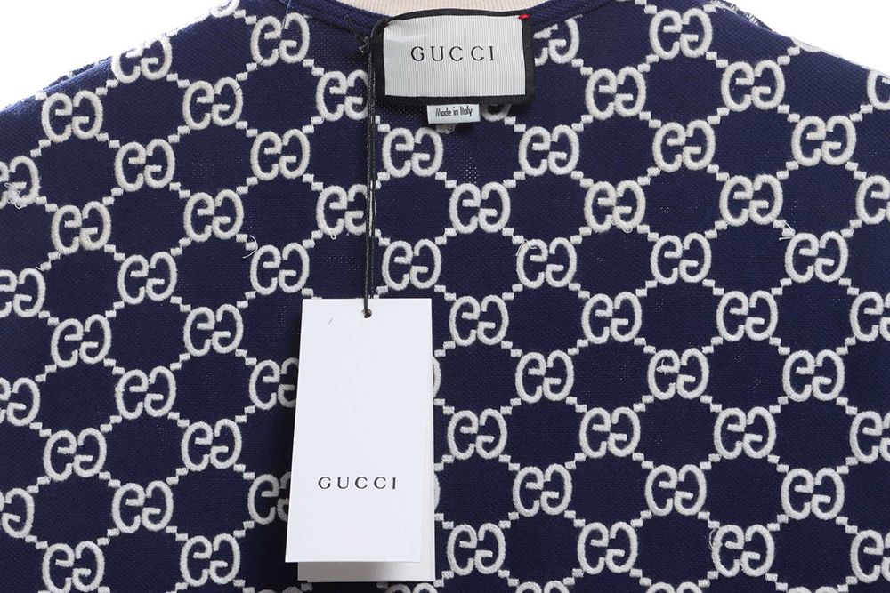 Gucci Full Pattern Double G Embroidered Jacquard POLO Shirt TSK3