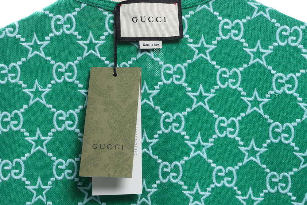 Gucci Full Pattern Double G Embroidered Jacquard POLO Shirt TSK6