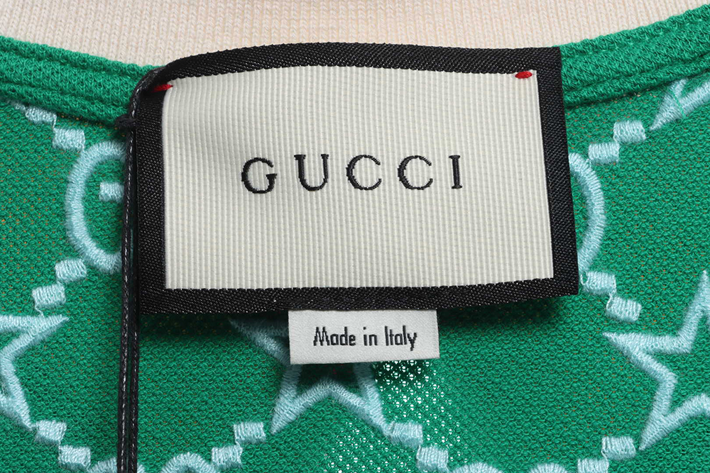 Gucci Full Pattern Double G Embroidered Jacquard POLO Shirt TSK6