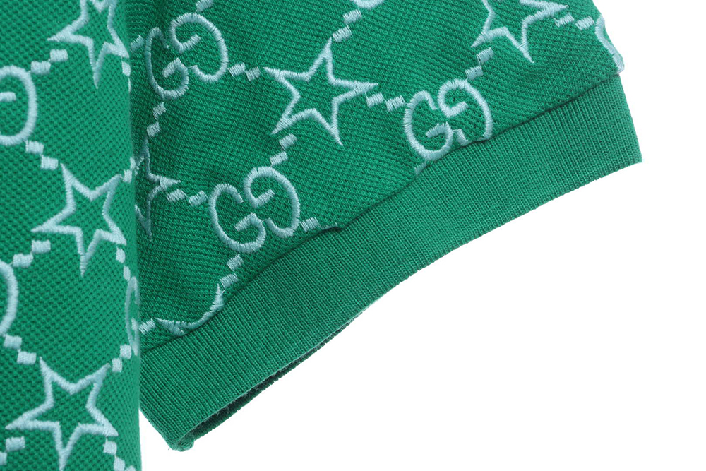 Gucci Full Pattern Double G Embroidered Jacquard POLO Shirt TSK6