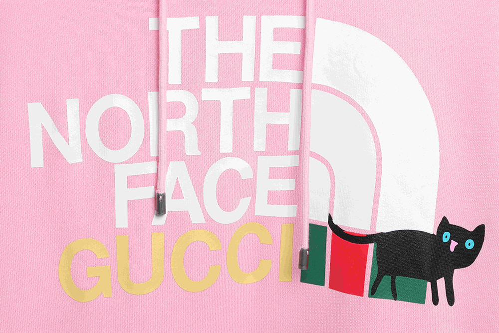 GUCCI north face joint black cat hoodie