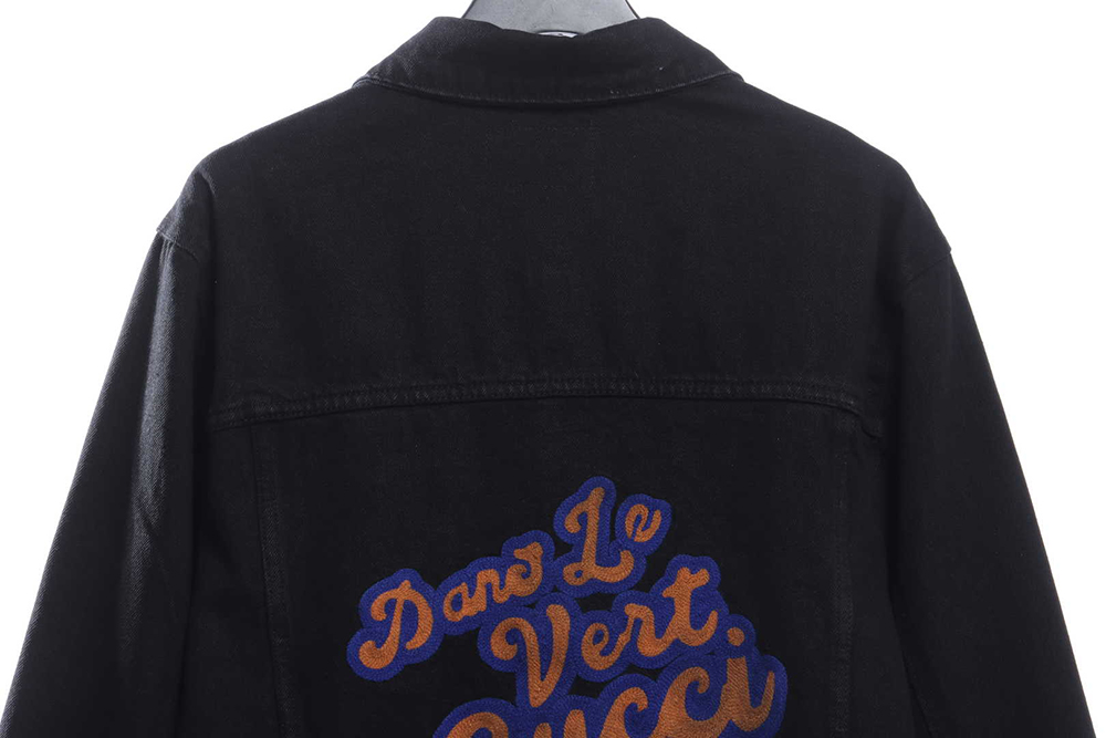 Gucci logo flocked denim jacket