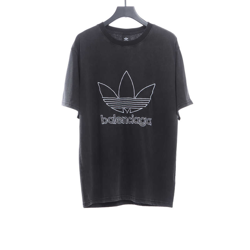 Balenciaga joint clover brand LOGO embroidery short sleeve TSK1