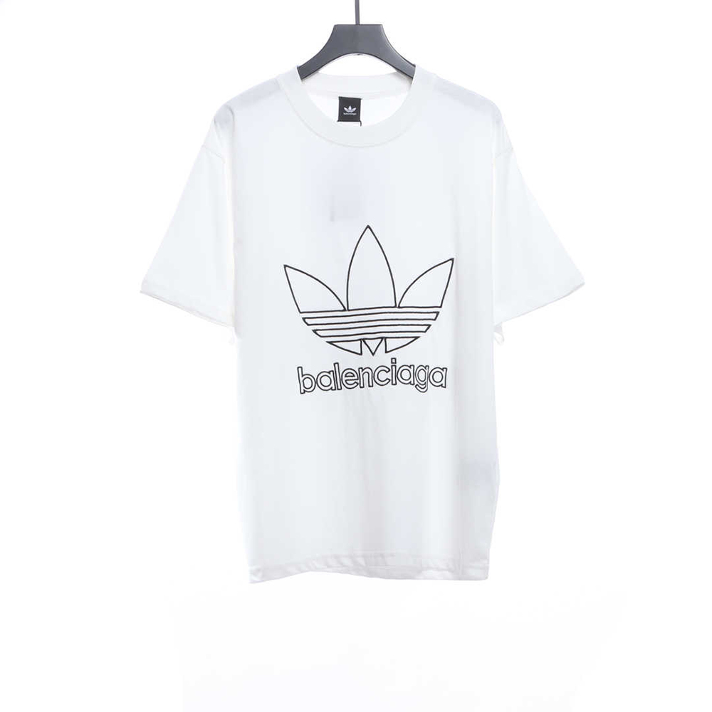 Balenciaga joint clover brand LOGO embroidery short sleeves