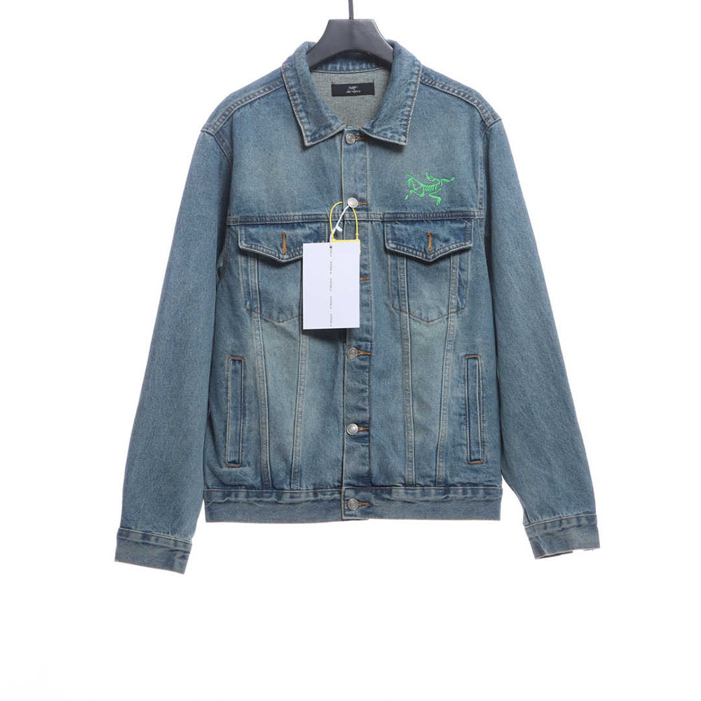 Arc'teryx fluorescent letter LOGO denim jacket TSK1