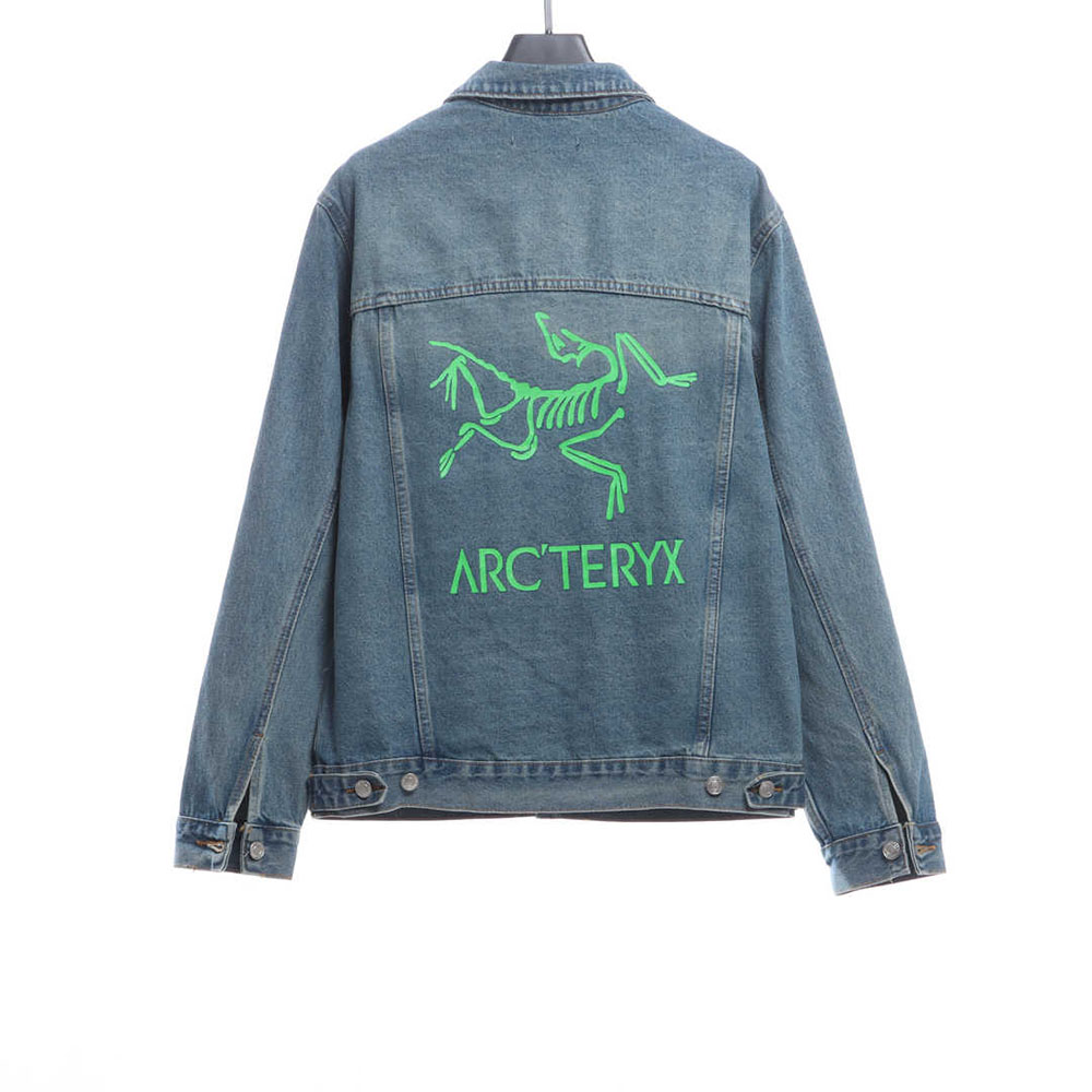 Arc'teryx fluorescent letter LOGO denim jacket TSK1
