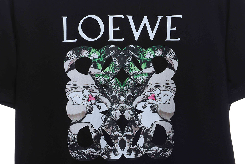 Loewe My Neighbor Totoro Series Color Printing Embroidered Short Sleeve TSK1