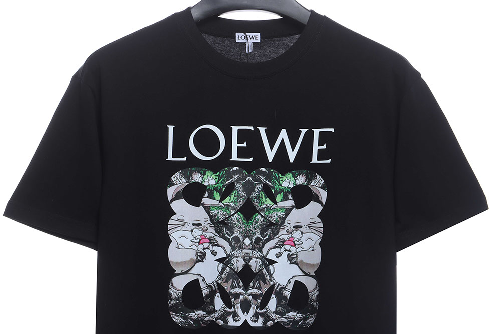 Loewe My Neighbor Totoro Series Color Printing Embroidered Short Sleeve TSK1
