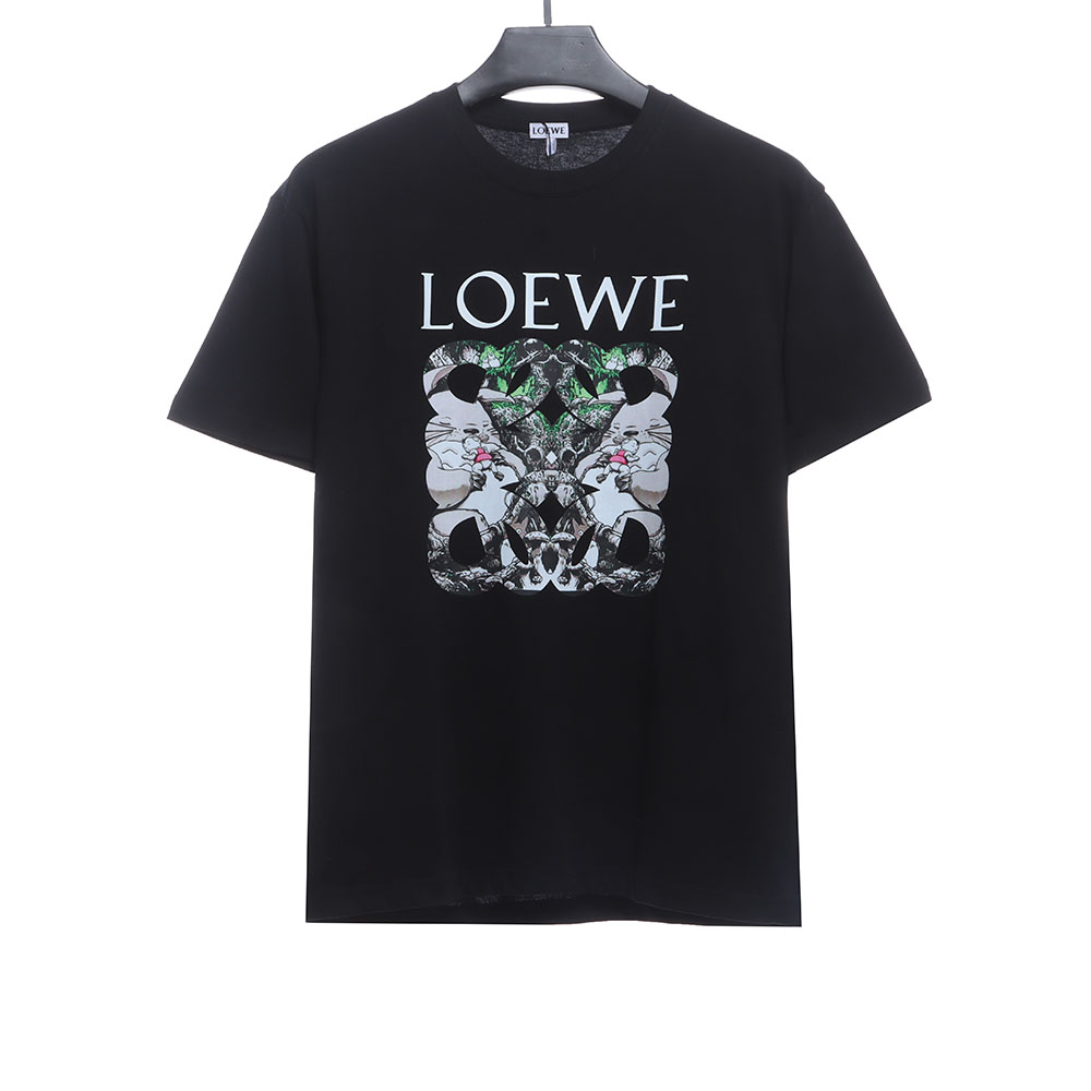 Loewe My Neighbor Totoro Series Color Printing Embroidered Short Sleeve TSK1