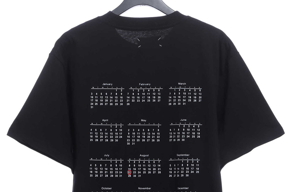 Margiela Classic Number Calendar Print Short Sleeve