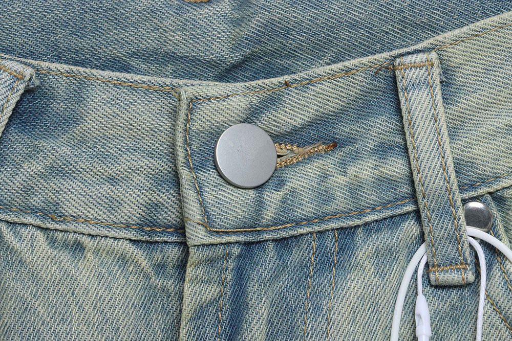 Margiela distressed belt bag denim trousers