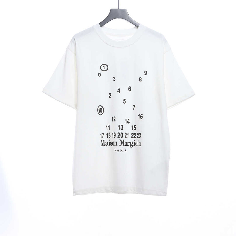 Margiela number sporadic print short sleeves