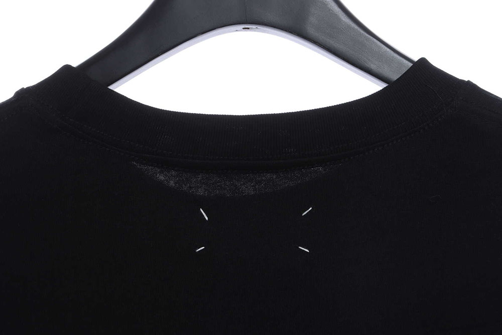 Margiela Black & White Upside Down Letter Embroidered Short Sleeves