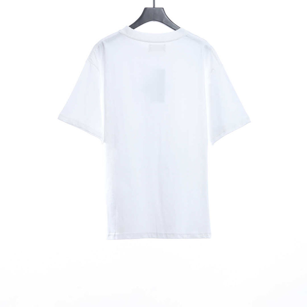 Margiela black and white reverse letter embroidery short sleeve TSK1
