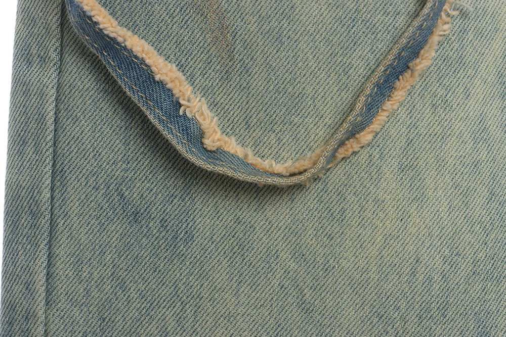 Margiela distressed belt bag denim trousers