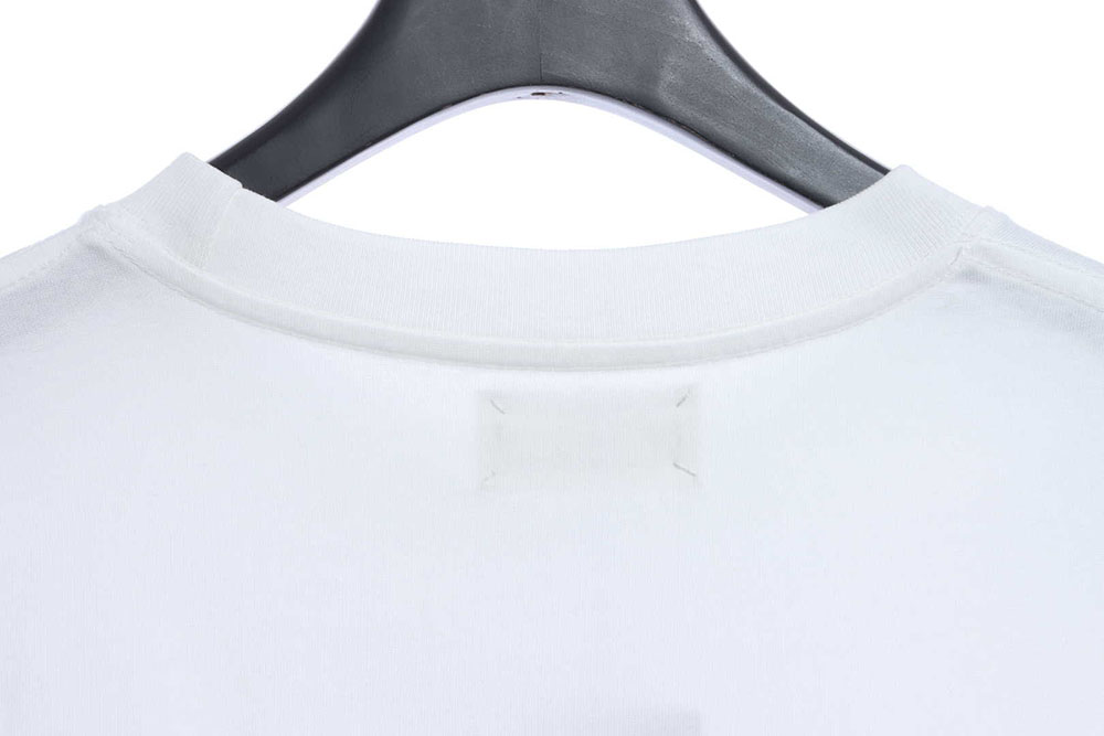 Margiela black and white reverse letter embroidery short sleeve TSK1