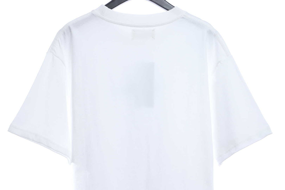 Margiela black and white reverse letter embroidery short sleeve TSK1