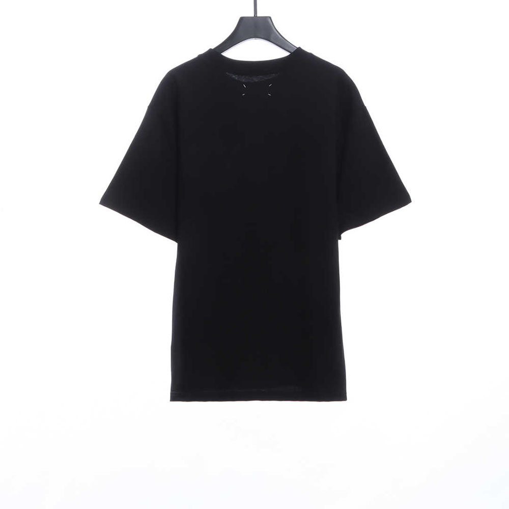 Margiela Black & White Upside Down Letter Embroidered Short Sleeves