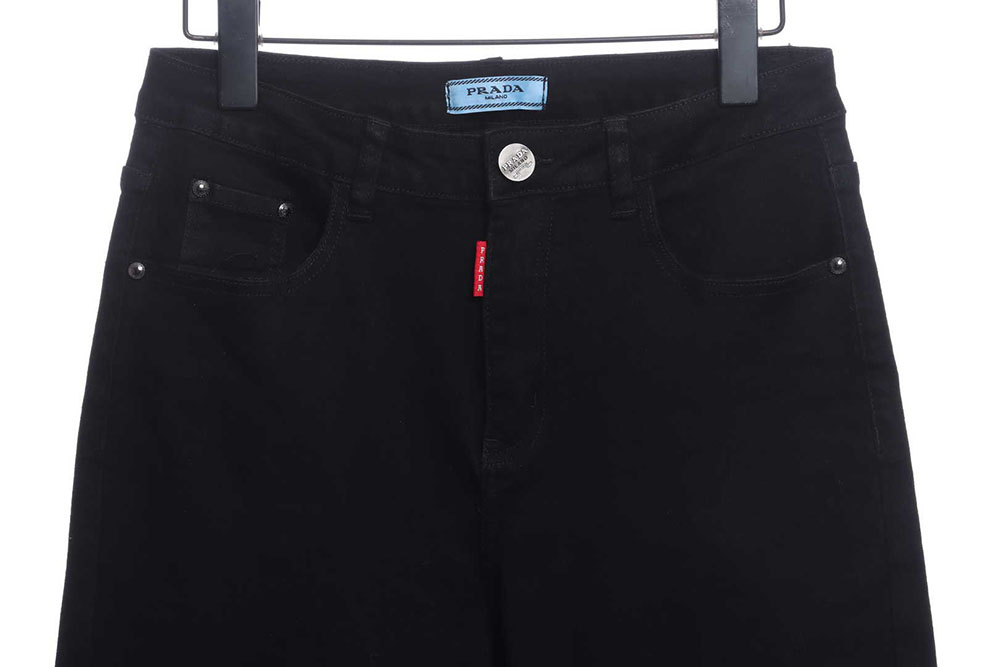 Prada triangle denim trousers