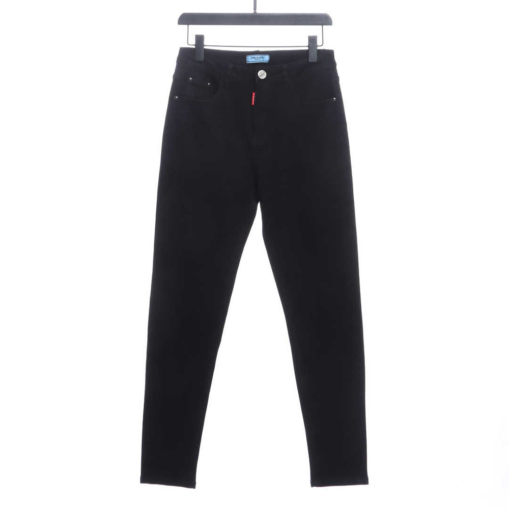 Prada triangle denim trousers