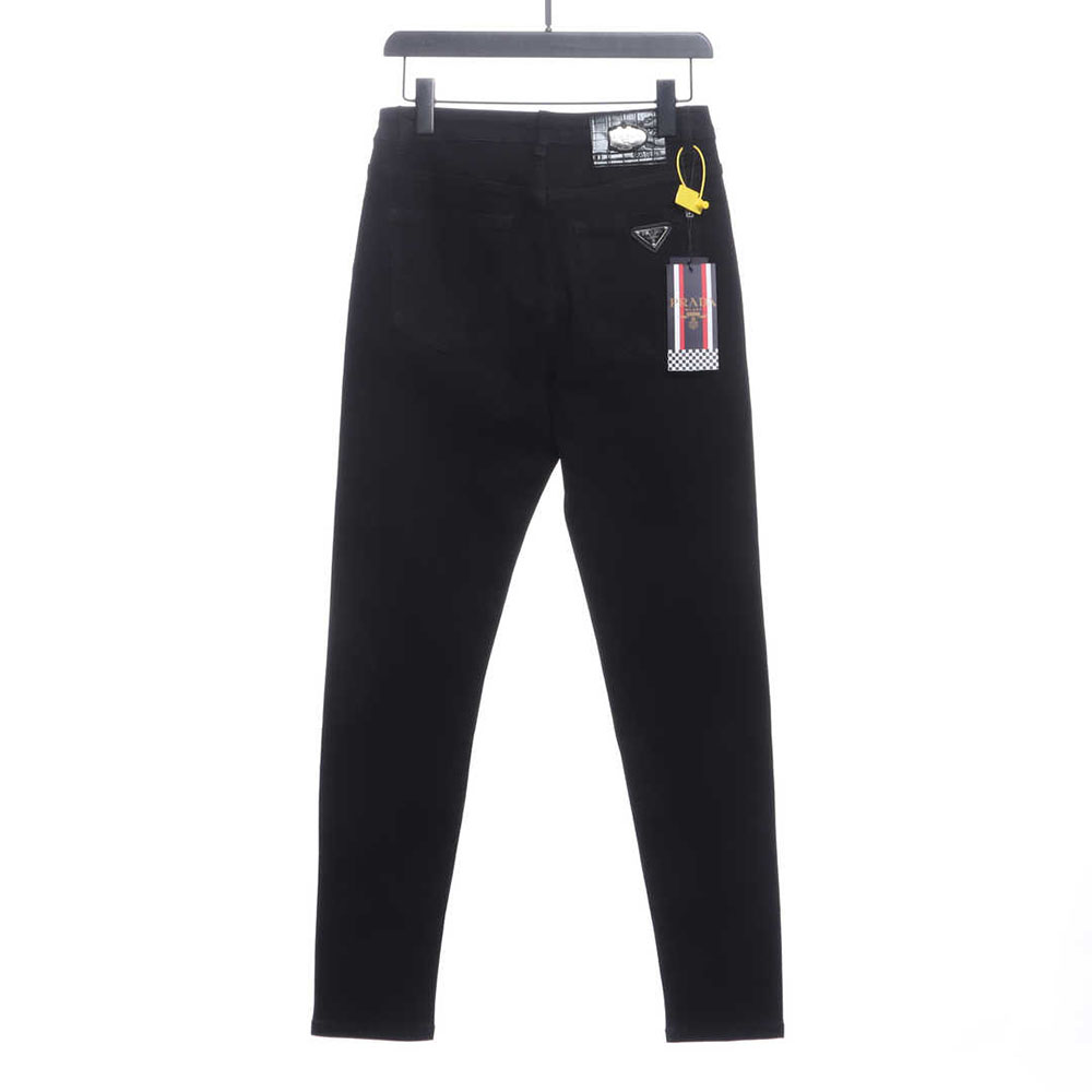 Prada triangle denim trousers