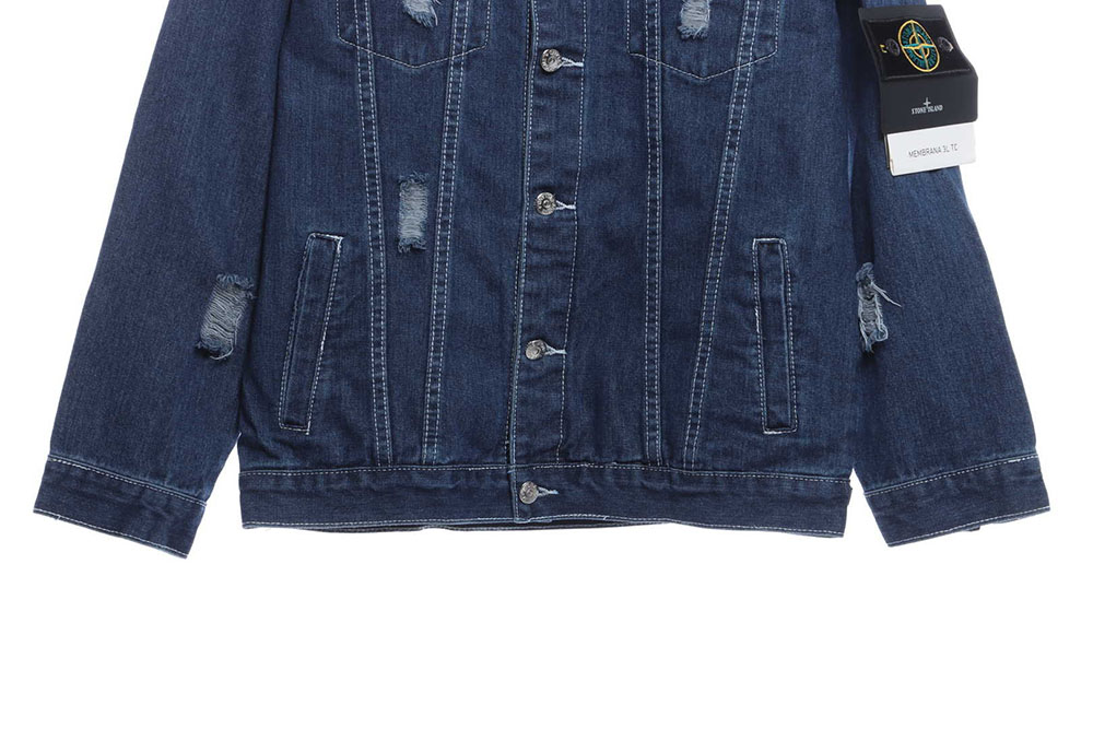 Stone Island Washed Distressed Denim Jacket TSK1