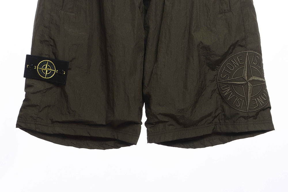 Stone Island Side Compass Large Embroidered Shorts TSK1