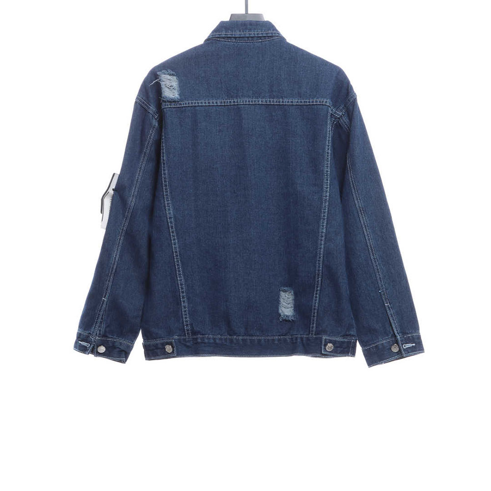 Stone Island Washed Distressed Denim Jacket TSK1