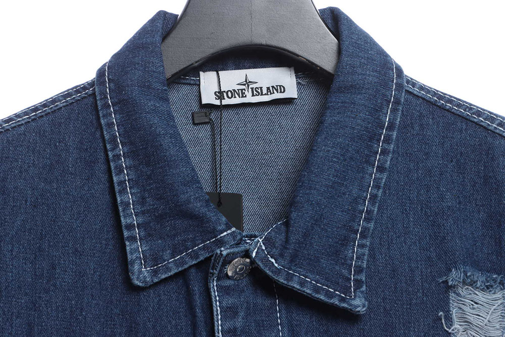 Stone Island Washed Distressed Denim Jacket TSK1