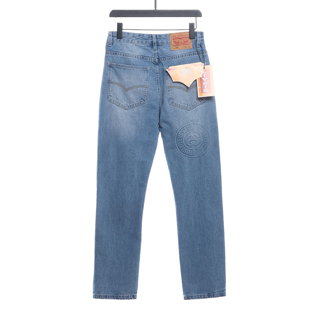 Stussy Joint Levi''s 150th Anniversary Embossed Denim Trousers
